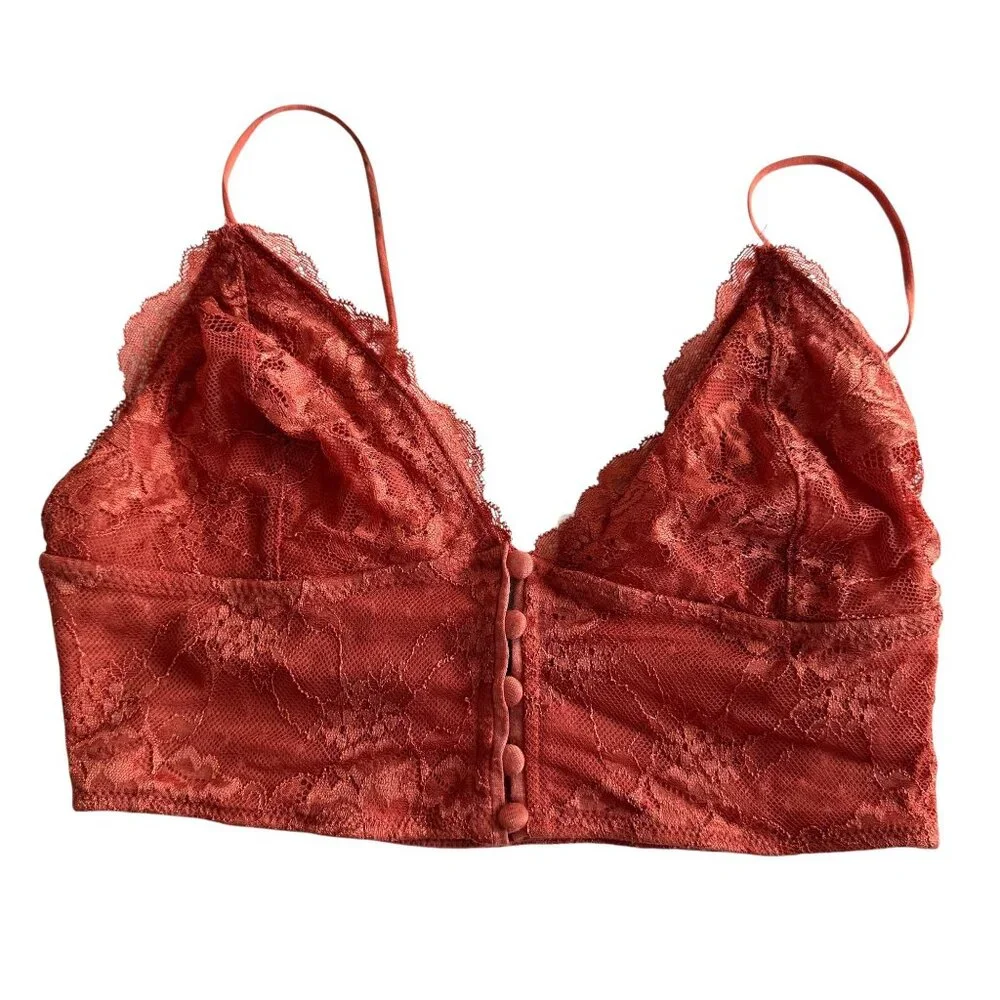 NWT Urban Outfitters Out From Under Camilla Lace Button Front Bralette Medium - Picture 3 of 12
